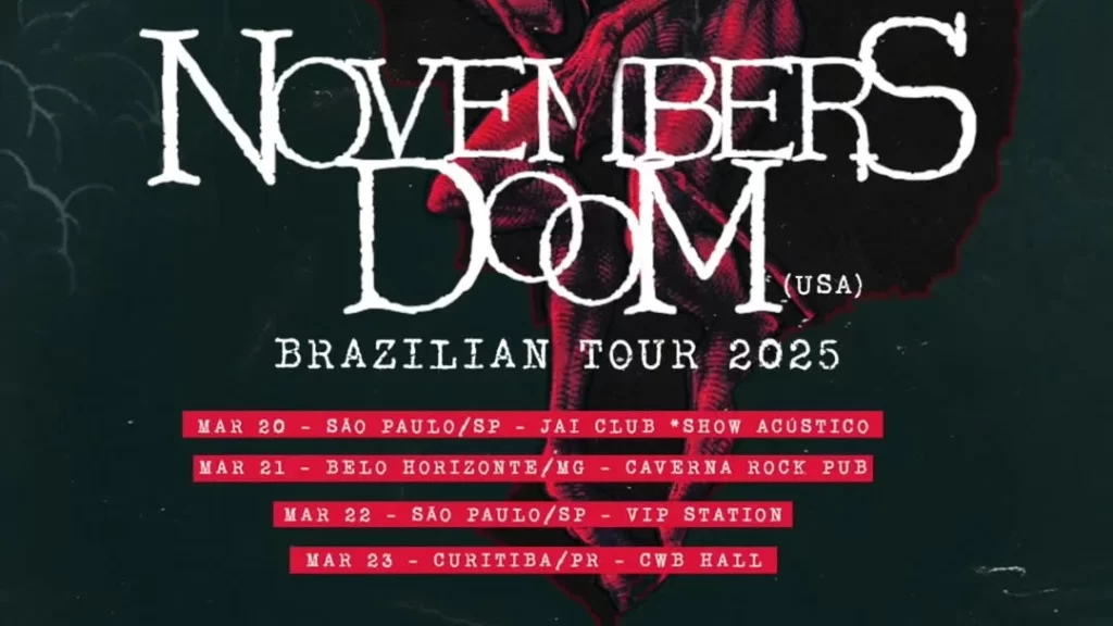 Novembers Doom anuncia turnê pelo Brasil.